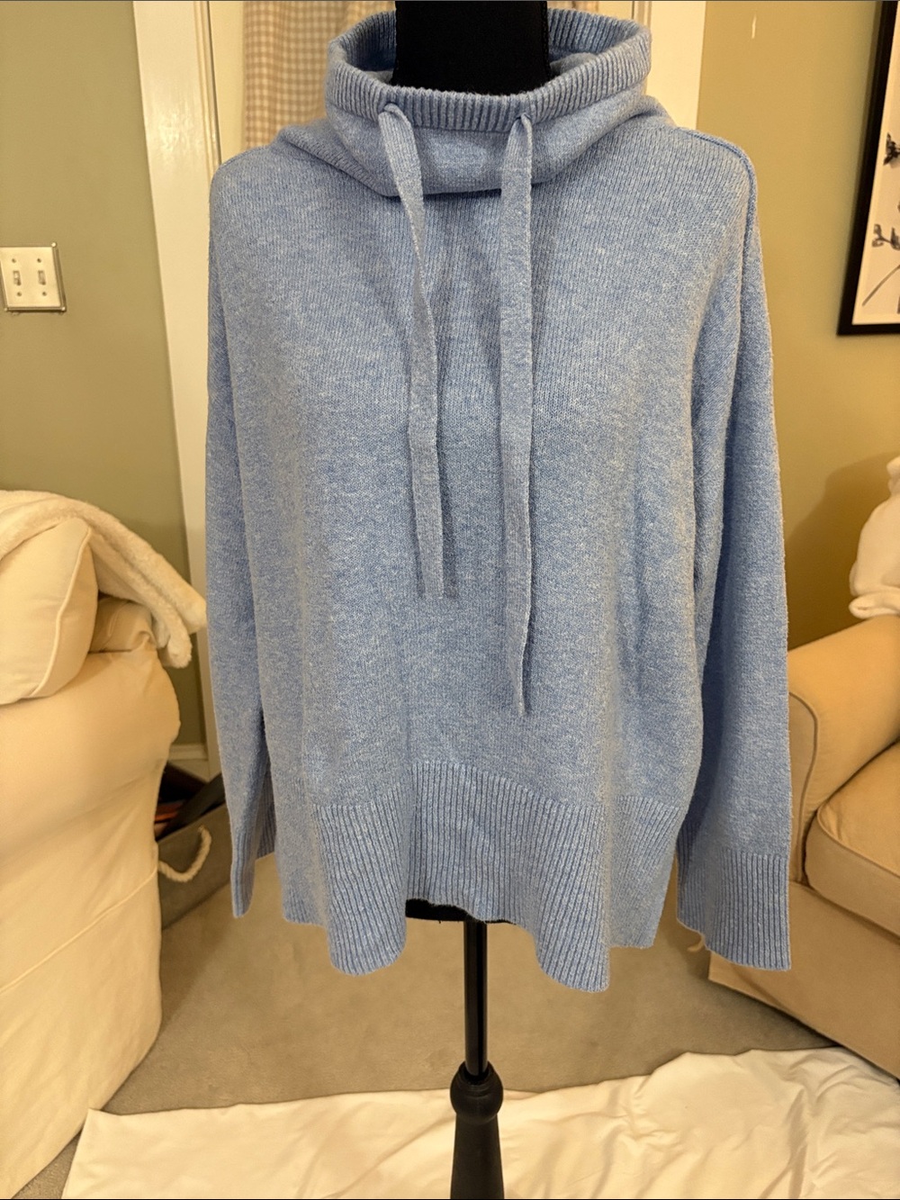 LOFT Light Blue Cowl Neck Sweater